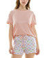 ფოტო #7 პროდუქტის Women's 2-Pc. Printed Short Pajamas Set