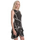 ფოტო #3 პროდუქტის Women's Printed Double-Layer Fit & Flare Dress