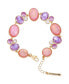 Gold-Tone Lilac Violet Glass Stone Line Bracelet