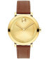ფოტო #1 პროდუქტის Women's Bold Evolution 2.0 Swiss Quartz Cognac Leather Watch 34mm