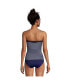 Фото #2 товара Women's Chlorine Resistant Bandeau Tankini Swimsuit Top with Removable Adjustable Straps