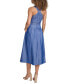 Фото #2 товара Women's Square-Neck Sleeveless Denim Dress