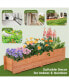 Фото #5 товара Цветочная клумба из дерева Costway rectangular Planter Box с 2 отверстиями для воды