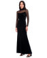 ფოტო #3 პროდუქტის Women's Velvet Mock-Neck Gown