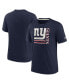 Фото #4 товара Men's Navy New York Giants Wordmark Logo Tri-Blend T-shirt