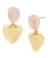 ფოტო #1 პროდუქტის Rose Quartz Heart Drop Earrings