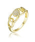 RA 14K Gold Plated Clear Cubic Zirconia Linking Ring