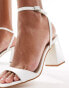 Фото #3 товара RAID Wide Fit Wink 2 block heeled sandals in white