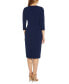 Фото #2 товара Women's Tie-Front 3/4-Sleeve Crepe Knit Dress