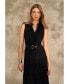 ფოტო #7 პროდუქტის Women's Sleeveless Tie V-Neck Smocked-Waist Maxi Dress