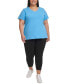 ფოტო #9 პროდუქტის Plus Size Cotton V-Neck Short-Sleeve T-Shirt