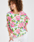 Women's Floral Print 3/4-Sleeve Top