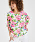 Фото #3 товара Women's Floral Print 3/4-Sleeve Top