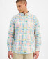 Фото #5 товара Men's Madras Plaid Long Sleeve Button-Front Shirt, Created for Macy's