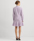 ფოტო #2 პროდუქტის Women's Striped Broadcloth Tie-Neck Shirtdress