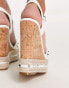 Фото #4 товара Steve Madden Madalyn studded cork wedges in white