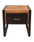 Фото #7 товара 24 Inch Single Drawer Mango Wood Bedside Table, Iron Sled Style Base, Brown, Black