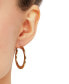ფოტო #2 პროდუქტის Medium Greek Key Flat Hoop Earrings in 14k Gold