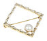 Glittering gilded brooch with genuine pearl JL0520