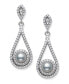 ფოტო #3 პროდუქტის Cultured Freshwater Pearl 5-5.5mm and Cubic Zirconia Drop Earrings in Sterling Silver