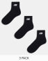 New Balance logo mid sock 3 pack in black Черный, L - EU 43-46 - фото #1