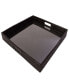 Square Serving Ottoman Tray with Glass Insert