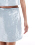 Фото #5 товара Abercrombie & Fitch co-ord sequin mini skirt in cool blue