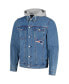 Фото #4 товара Men's New England Patriots Hooded Full-Button Denim Jacket