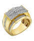 ფოტო #1 პროდუქტის Banner of Bling Natural Certified Diamond 1.24 cttw Round Cut 14k Yellow Gold Statement Ring for Men