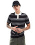 Фото #1 товара ASOS DESIGN short sleeve rugby polo in grey stripe