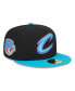 ფოტო #4 პროდუქტის Men's Black, Turquoise Cleveland Cavaliers Arcade Scheme 59FIFTY Fitted Hat