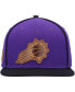 Фото #3 товара Men's Purple, Black Phoenix Suns Heritage Leather Patch Snapback Hat
