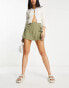 Stradivarius rustic wrap skort in khaki