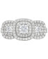 ფოტო #3 პროდუქტის Diamond Halo Three Stone Ring (1 ct. t.w.) in 14k White Gold