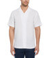 Фото #1 товара Men's Dobby Camp Collar Linen Blend Short-Sleeve Shirt