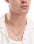 ASOS DESIGN waterproof stainless steel necklace with cross pendant in silver tone Серебристый - фото #1