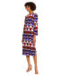Women's Printed Long-Sleeve Midi Dress