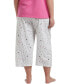 Фото #3 товара Womens Plus Size Sleepwell Printed Knit Capri Pajama Pant made with Temperature Regulating Technology