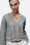 Фото #2 товара Джемпер женский ZARA Укороченный свитер с контрастными швами