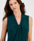 ფოტო #3 პროდუქტის Petite V-Neck Knot Sleeveless Top