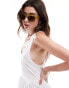 ASOS DESIGN scoop neck smock midi dress in white weiß, 42 - фото #3