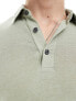 Abercrombie & Fitch open collar linen polo in light green