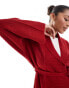 Threadbare tie front shawl collar cardigan in red