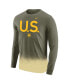 ფოტო #3 პროდუქტის Men's Olive Army Black Knights 1st Armored Division Old Ironsides Rivalry Splatter Long Sleeve T-shirt