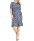 Plus Size Printed Ruched-Waist Dress