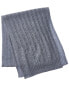 Qi Cashmere Cable Stitch Cashmere Scarf Men's Blue Os