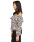 Фото #3 товара Women's Printed Stadium Ruffled-Overlay Off-The-Shoulder Top, Regular & Petite