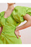 Фото #5 товара Balon Kol Pencere Detaylı Midi Elbise