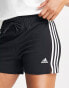 adidas Training Essential 3 Stripe slim shorts in black