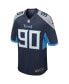 Фото #3 товара Men's Jevon Kearse Navy Tennessee Titans Game Retired Player Jersey